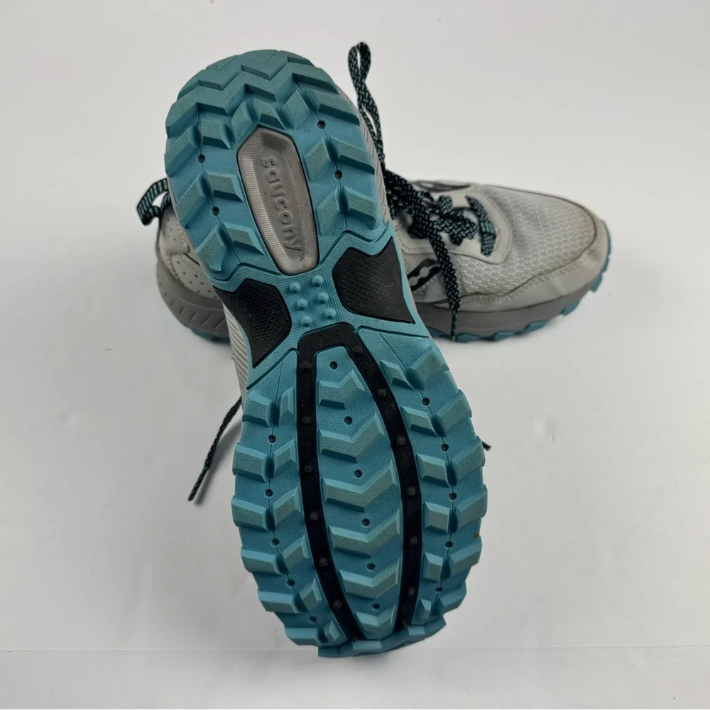 Saucony Excursion TR16 trail running shoes in Fog/Rainfall colors size 9 1/2